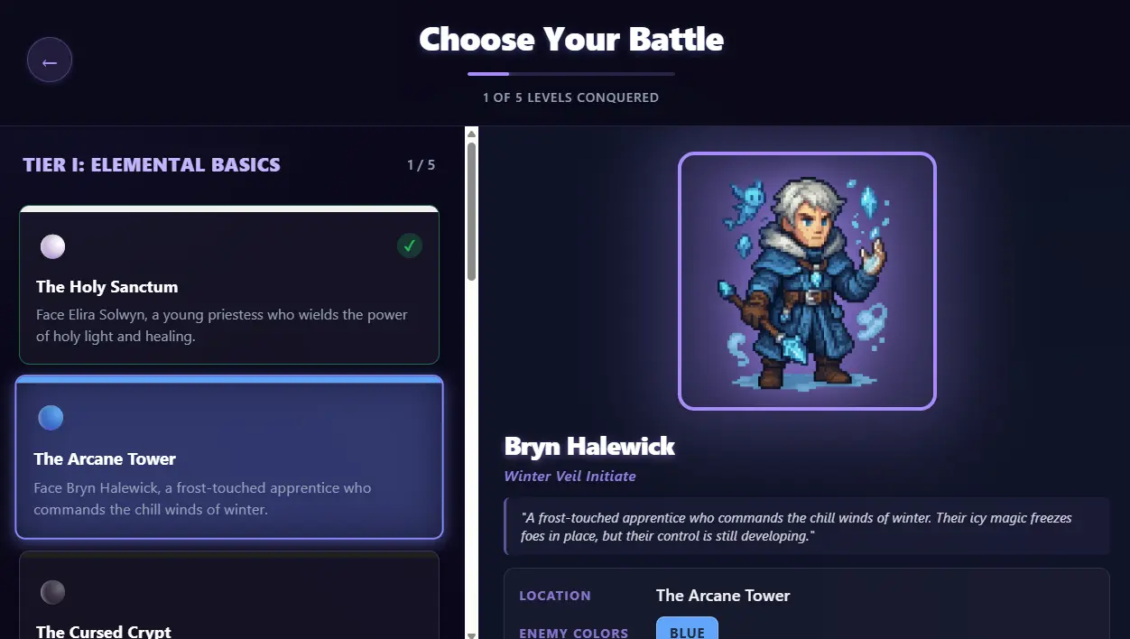 Slotomancer wizard-themed slot-battler interface