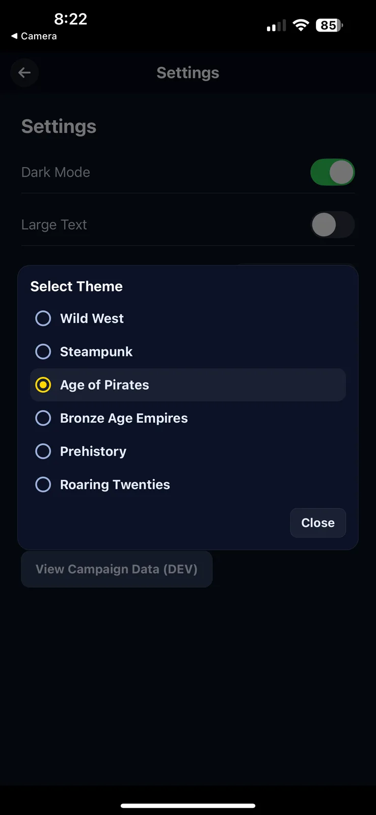 Spell detail sheet with cost rows, cooldown, availability, and context action